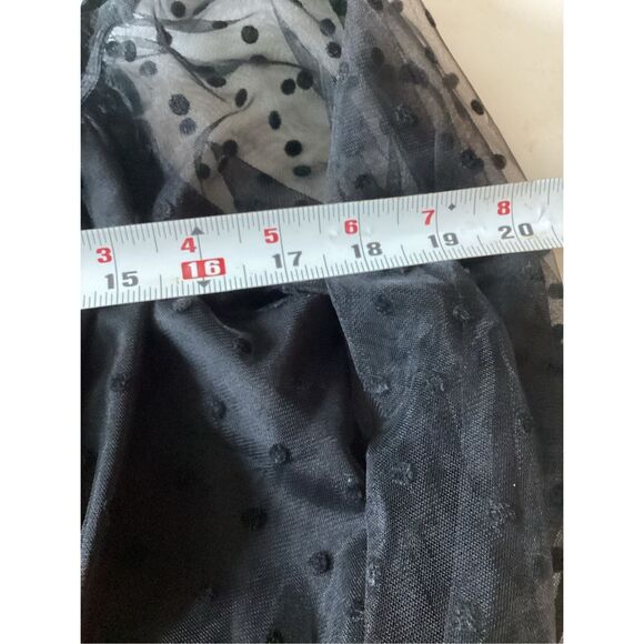 SHEIN Polka Dot Lace Contrast Mesh Crop Top Sz 4X Black - Picture 7 of 8